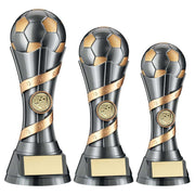 Gunmetal Grey/Gold Filled Plastic Football Column with Plate by School Badges UK
