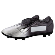 Filled Plastic Football Boot in Silver/Black with Plate - 6.75 x 2.75in by School Badges UK