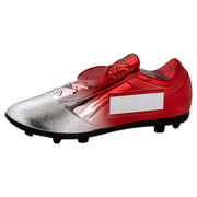 Filled Plastic Football Boot in Silver/Red with Plate - 6.75 x 2.75in by School Badges UK