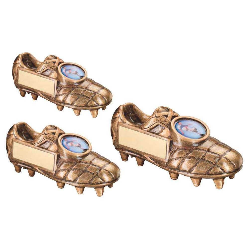 Bronze/Gold Football Boot with Plate by School Badges UK