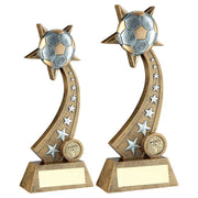 Bronze/Pewter/Gold Football on Star Trail with Plate by School Badges UK