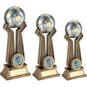 Bronze/Pewter/Gold Football on Twin Prongs with Plate by School Badges UK