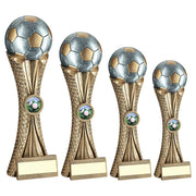 Bronze/Pewter/Gold Football on Tri Mesh Column with Plate by School Badges UK