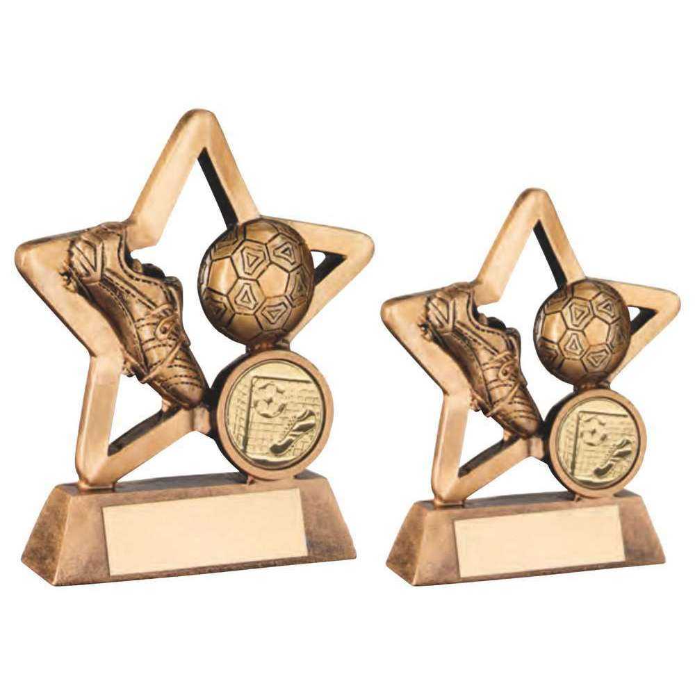 Bronze/Gold Resin Football Mini Star with Plate by School Badges UK