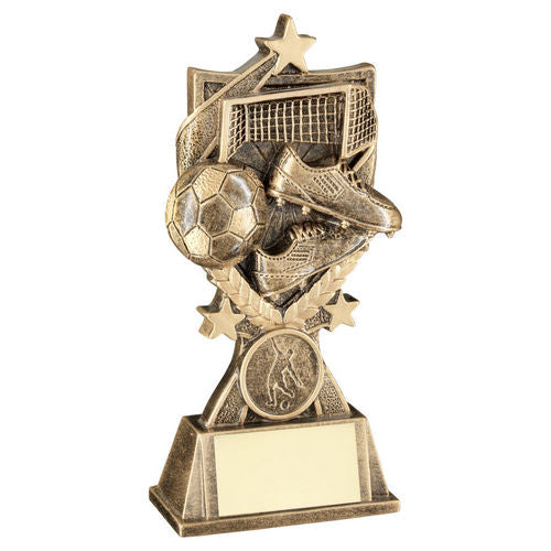 Bronze/Gold Football 3 Star Wreath Series with Plate - 140mm by School Badges UK