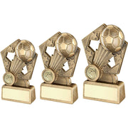 Bronze/Gold Football Whoosh on Pentagon Backdrop with Plate by School Badges UK
