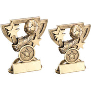 Bronze/Gold Football Mini Cup with Plate by School Badges UK