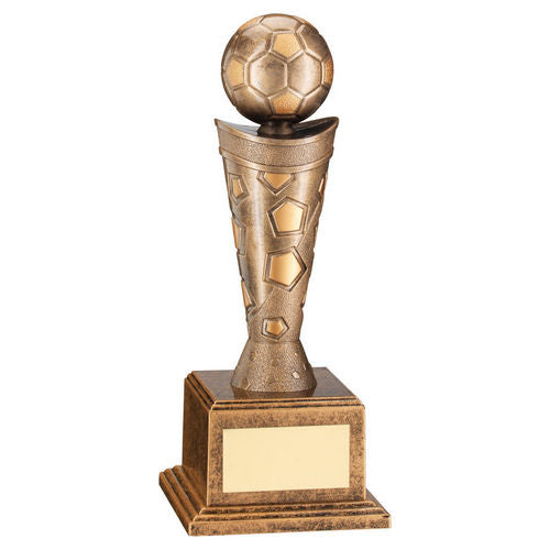 Bronze/Gold Plastic Football Figure on Base - 191mm by School Badges UK