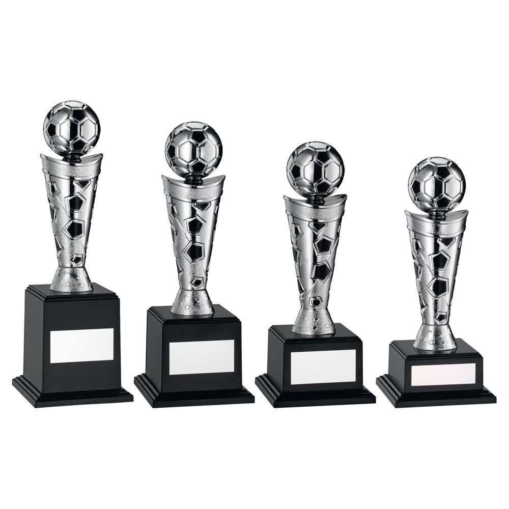 Silver/Black Plastic Football Figure on Base by School Badges UK