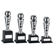Silver/Black Plastic Football Figure on Base by School Badges UK
