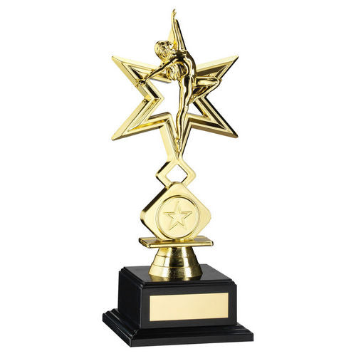 Gold Plastic Dance/Gym Star Figure Assembled on Base - 203mm by School Badges UK