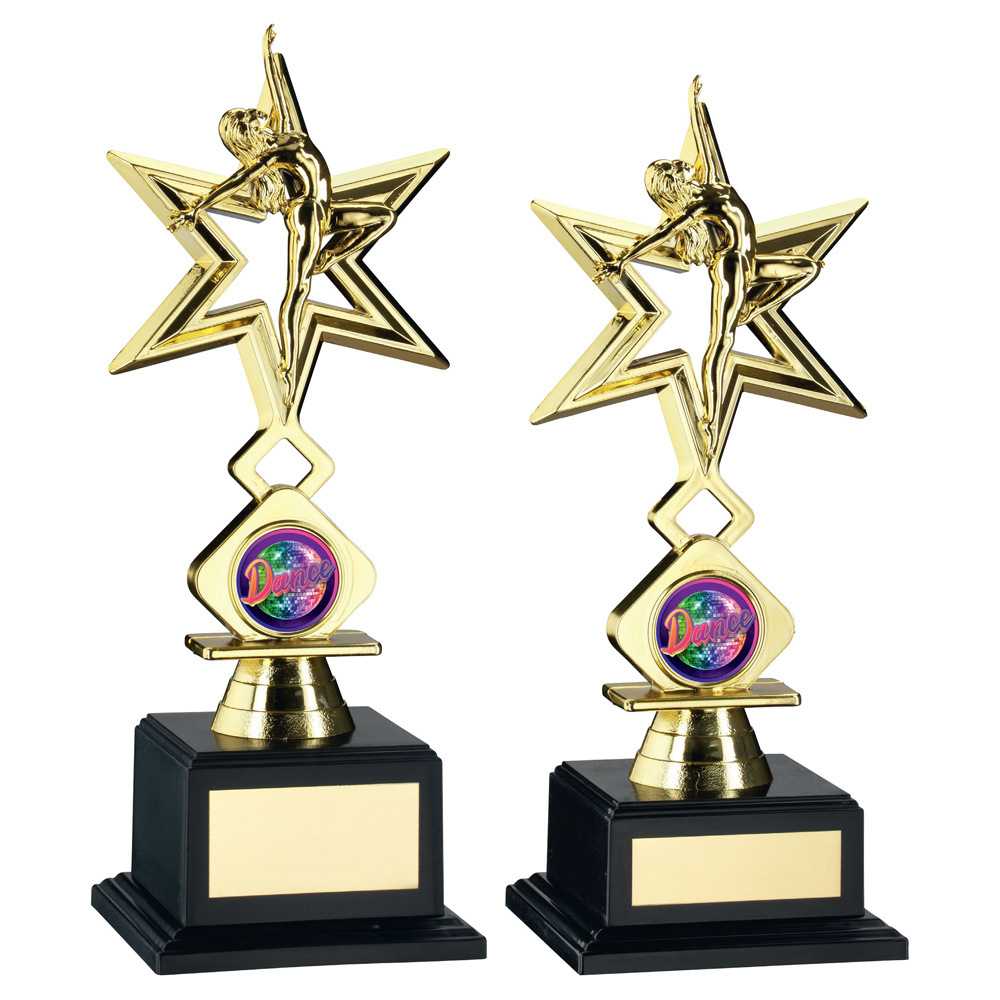 Gold Plastic Dance/Gym Star Figure Assembled on Base by School Badges UK