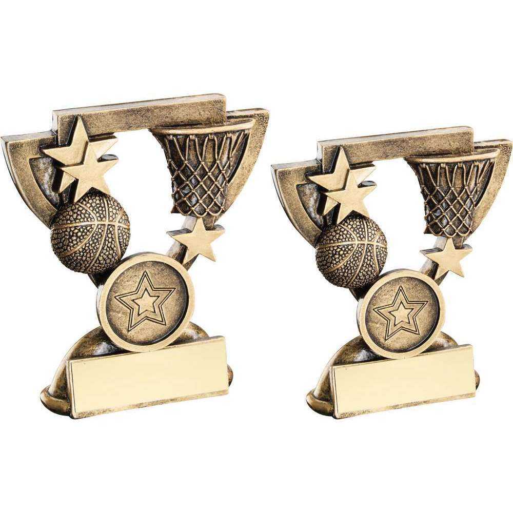 Bronze/Gold Basketball Mini Cup with Plate by School Badges UK