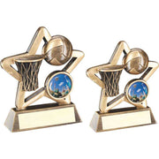 Bronze/Gold Netball Mini Star with Plate by School Badges UK