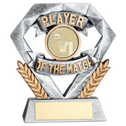 Pewter/Gold Player of the Match Mini Diamond with Netball Insert & Plate - 4in by School Badges UK