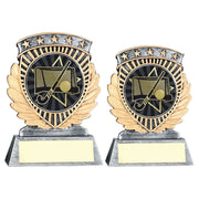 Pewter/Gold 5 Star Holder with Vinyl Hockey Insert & Plate by School Badges UK