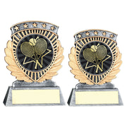 Pewter/Gold 5 Star Holder with Vinyl Tennis Insert & Plate by School Badges UK