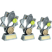 Pewter/Gold/Yellow Tennis Star Spiral with Plate by School Badges UK