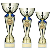 Gold/Blue Trophy Cup with Plate by School Badges UK