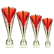 Gold/Red Metal Wreath Trophy Cup with Plate by School Badges UK