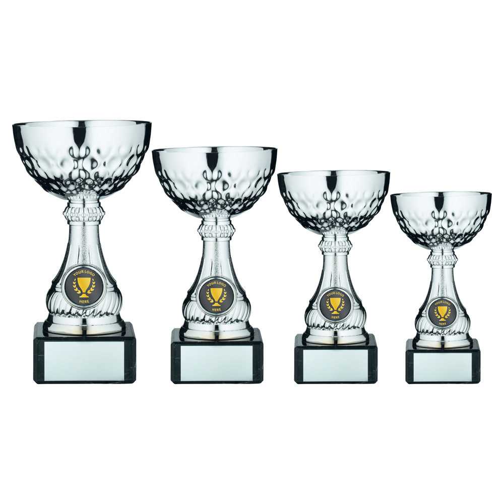 Silver Mini Assembled Trophy Cup with Plate by School Badges UK