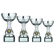 Silver Mini Assembled Trophy Cup with Plate by School Badges UK