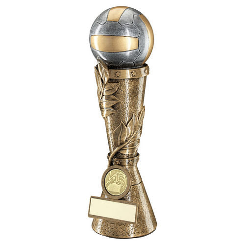 Bronze/Pewter/Gold Gaelic Football Leaf Column with Plate - 178mm by School Badges UK