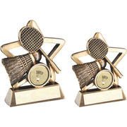 Bronze/Gold Badminton Mini Star with Plate by School Badges UK