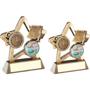 Bronze/Gold Swimming Mini Star with Plate by School Badges UK
