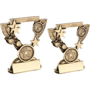 Bronze/Gold Swimming Mini Cup with Plate by School Badges UK
