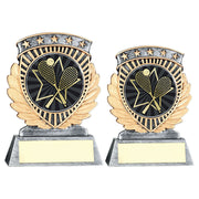 Pewter/Gold 5 Star Holder with Vinyl Squash Insert & Plate by School Badges UK