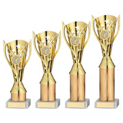 Gold with Tube Plastic Flash Cup Assembled on Marble by School Badges UK