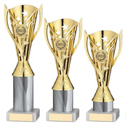 Gold/White Plastic Flash Cup Assembled on Marble by School Badges UK
