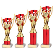 Gold/Red Plastic Flash Cup Assembled on Marble with Tube by School Badges UK