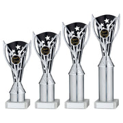 Silver/Black Plastic Flash Cup Assembled on Marble with Tube by School Badges UK