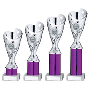 Silver/Purple Plastic Sabre Cup Assembled on Marble by School Badges UK