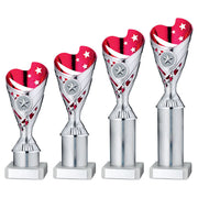 Silver/Pink Plastic Sabre Cup Assembled on Marble with Tube by School Badges UK