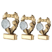 Bronze/Pewter/Gold Table Tennis 3 Star Wreath Award with Plate by School Badges UK