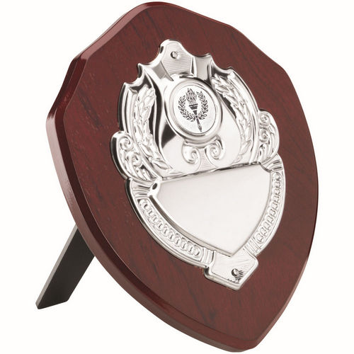 Rosewood Shield with Chrome Front by School Badges UK