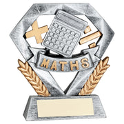 Pewter/Gold Maths Mini Diamond with Plate - 4in by School Badges UK