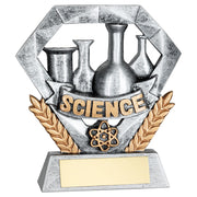 Pewter/Gold Science Mini Diamond with Plate - 4in by School Badges UK