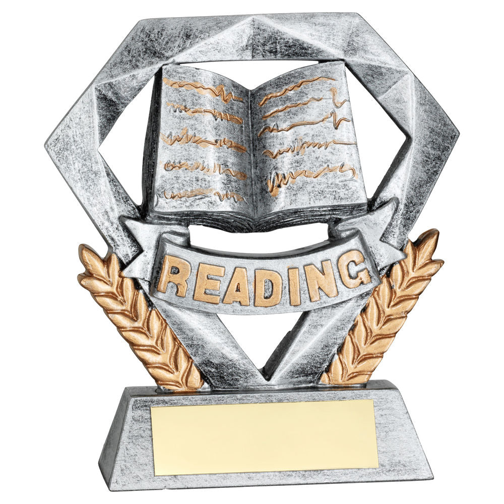 Pewter/Gold Reading Mini Diamond with Plate - 4in by School Badges UK