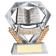 Pewter/Gold Reading Mini Diamond with Plate - 4in by School Badges UK