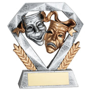 Pewter/Gold Drama Mini Diamond with Plate - 4in by School Badges UK