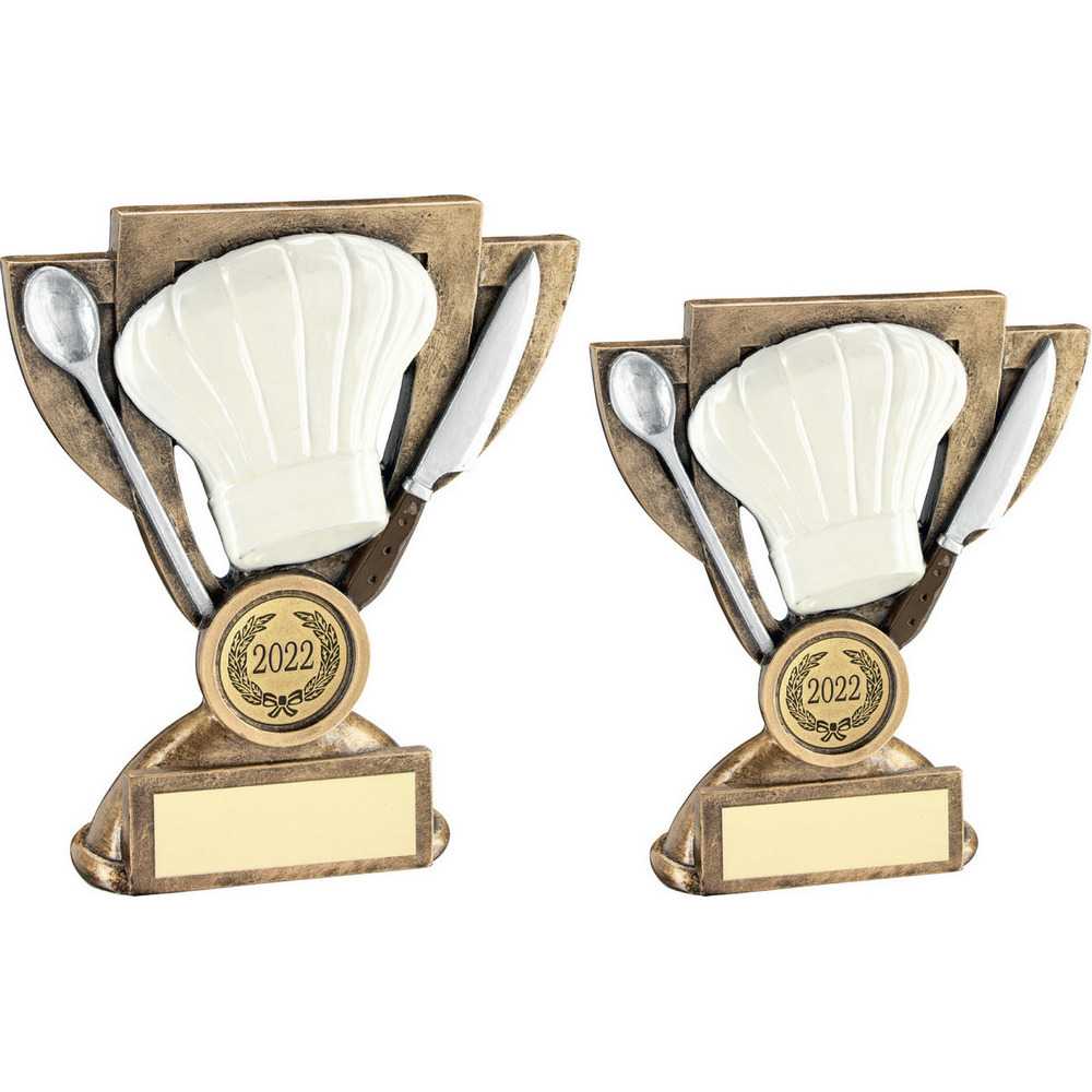 Bronze/White/Silver Cooking Mini Cup with Plate by School Badges UK