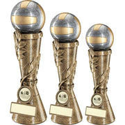 Bronze/Pewter/Gold Volleyball Leaf Column with Plate by School Badges UK