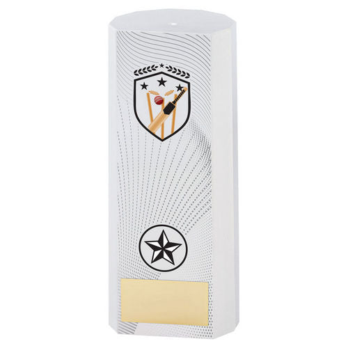 White Plastic Filled Column Cricket - 152mm by School Badges UK