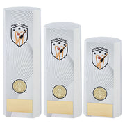 White Plastic Filled Column Cricket by School Badges UK