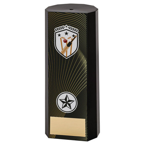 Black Plastic Filled Column Cricket - 152mm by School Badges UK