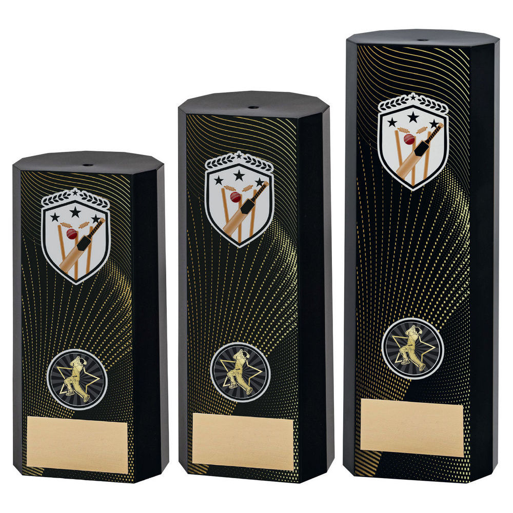 Black Plastic Filled Column Cricket by School Badges UK